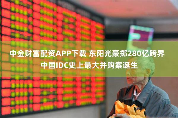 中金财富配资APP下载 东阳光豪掷280亿跨界  中国IDC史上最大并购案诞生