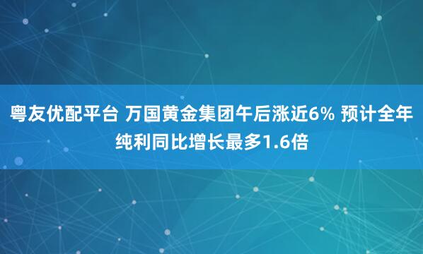 粤友优配平台 万国黄金集团午后涨近6% 预计全年纯利同比增长最多1.6倍
